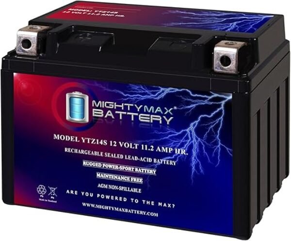 Mighty Max Battery YTZ14S -12 Volt 11.2 AH, 230 CCA, Rechargeable Maintenance Free SLA AGM Motorcycle Battery