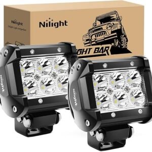 Nilight Led Pods 2Pcs 18W 1260LM Spot Off Road Lights Super Bright Driving Fog Boat Lamp Work Lighting Bar for Trucks Van Camper Wagon Car Pickup Golf Cart ATV UTV SUV Boat 4x4