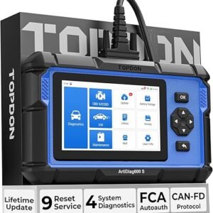 OBD2 Scanner TOPDON AD600S Scan Tool, Code Reader, Diagnostics Scanner for ABS/SRS/AT/Engine, 9 Reset Services, Oil/Brake/BMS/SAS/DPF/TPMS/ETS Reset/ABS Bleeding/Injector Coding, Free Lifetime Upgrade