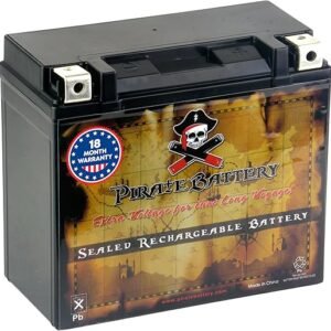 Pirate Battery YTX20HL-BS 310 CCA Maintenance-Free 12V 19Ah Battery Replacement for ATV, Harley Davidson Motorcycle, Jet Skis, Scooter, UTV, and More - Nut and Bolt (T3) Terminal