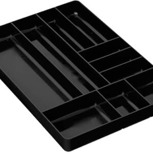 Ernst MFG 10 Compartment Drawer Organizer: Heavy Duty Stackable Tray for Automotive Tool Organization -Low Profile Toolbox - Nuts and Bolts, Tools, Parts, Easy to Clean - Black - Made in the USA