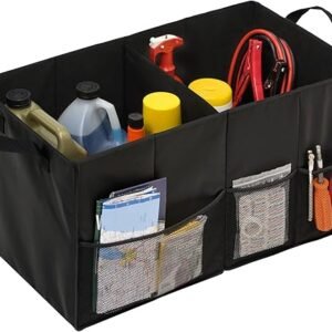 Honey-Can-Do SFT-01166 Soft Storage Chest, Black Folding Car Trunk Organizer