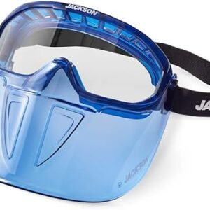 Jackson Safety 21000 - Safety Goggle - Gpl500 Premium Series - Clear Lens - Anti-fog - With Flip-up Detachable Face Shield - Blue Body