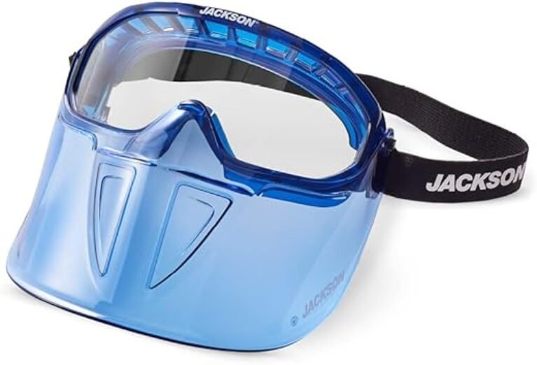 Jackson Safety 21000 - Safety Goggle - Gpl500 Premium Series - Clear Lens - Anti-fog - With Flip-up Detachable Face Shield - Blue Body