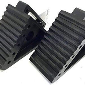 MAXXHAUL 70472 Solid Rubber Heavy Duty Black Wheel Chock 2-Pack, 8" x 4" x 6"