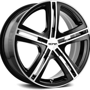 TOUREN TR62 Black/Machined Face/Machined Lip Wheel with Alloy Steel (18 x 7.5 inches /112 x 112 mm, 40 mm Offset)