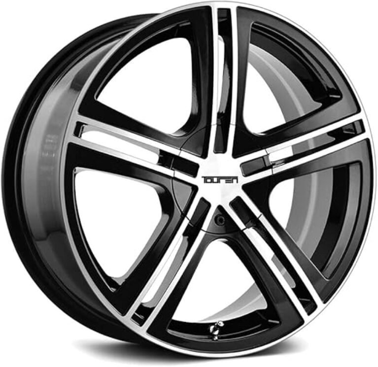 TOUREN TR62 Black/Machined Face/Machined Lip Wheel with Alloy Steel (18 x 7.5 inches /112 x 112 mm, 40 mm Offset)