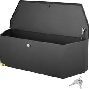 VEVOR Steel Trailer Tongue Box, 36"x12"x12" Heavy Duty Storage With Lock and Keys, Utility Tool Chest for Pickup Truck Bed, RV