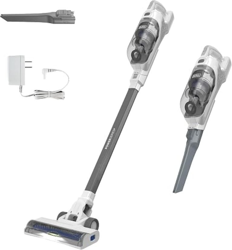 BLACK+DECKER POWERSERIES 16V MAX Stick Vacuum Cordless Rechargeable with LED Lights,Portable Vacuum Cordless, Lightweight, Anti-Tangle, Self-Standing, Multi-Surface, White (BHFEA420J)