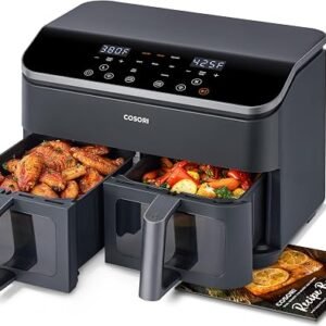Cosori Dual Air Fryer, 9QT, 10-in-1,Sync Cook & Finish, Max 450°F