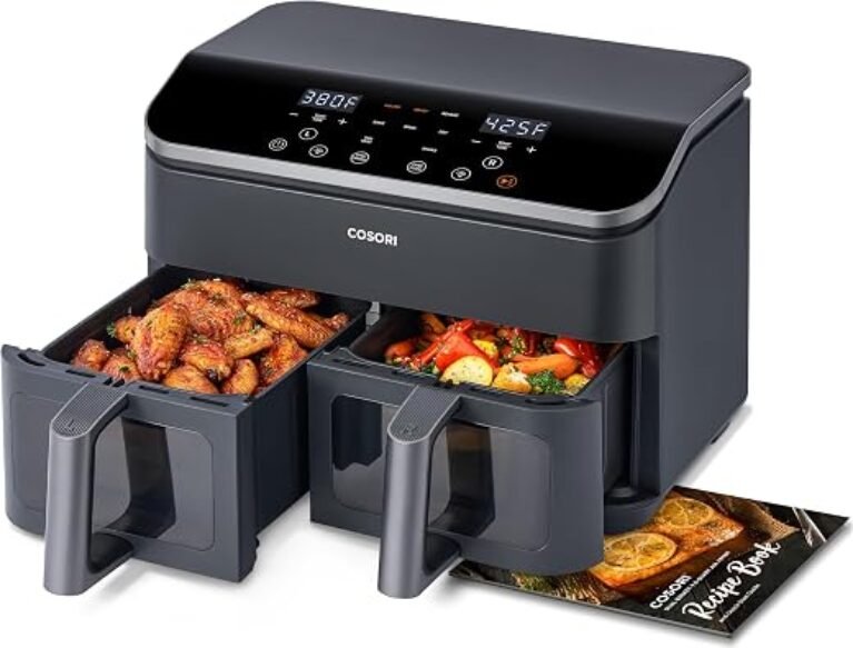Cosori Dual Air Fryer, 9QT, 10-in-1,Sync Cook & Finish, Max 450°F