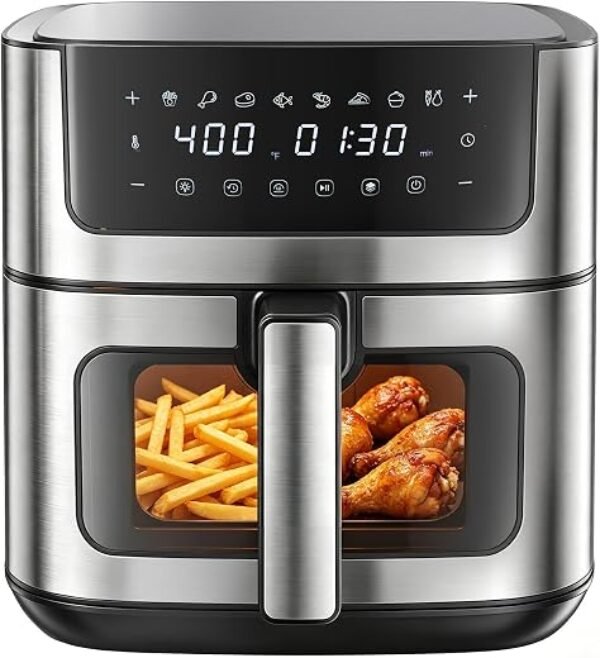 DUMOS 6.34QT Air Fryer, Airfryer 8-in-1 with Viewing Window