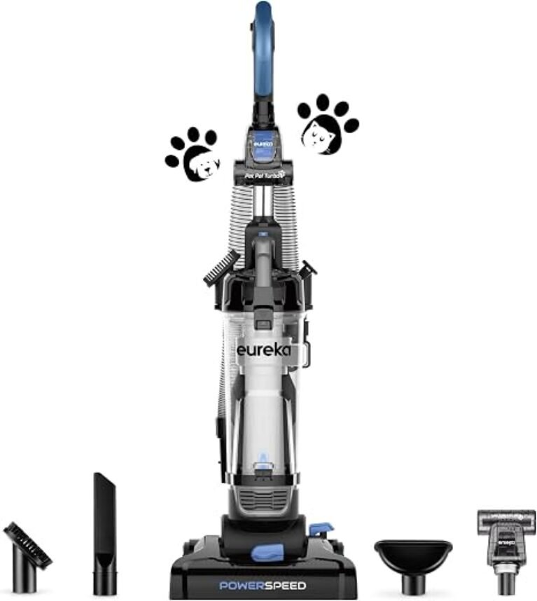 Eureka PowerSpeed Lightweight Upright Vacuum Cleaner for Carpet and Hard Floor, Powerful Bagless Upright Vacuum Cleaner for Home Pets, NEU181A, Blue