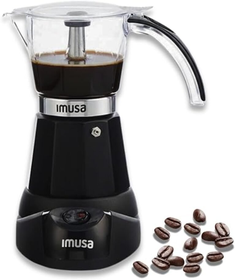 IMUSA 6 or 3 Cup Electric Espresso Maker with Cool-touch Handle, Black