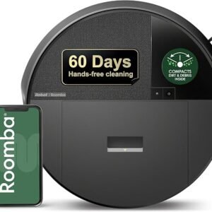 iRobot Roomba 205 DustCompactor Vac Robot Vacuum - Compacts Dirt Inside, No Emptying for 60 Days, Space Saving, No Dock Needed, Bagless, Intense Power-Lifting Suction, LiDAR Navigation, Multi-Surface