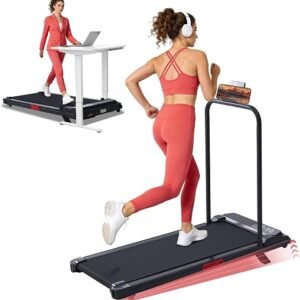 MCRG Walking Pad with Incline, Portable Treadmill with Handle Bar for Home, 3.0HP Electric Home Walking pad Treadmill, 0.6-7.6MPH Mini Under Desk Treadmills for Exercising with Handles Incline, 350LBS