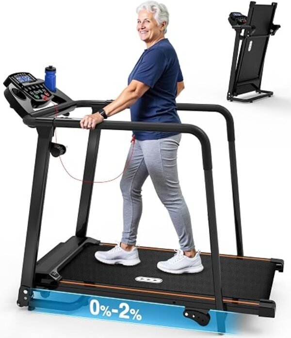 Redliro Treadmill for Seniors with Long Handrail-Walking Treadmill for Home
