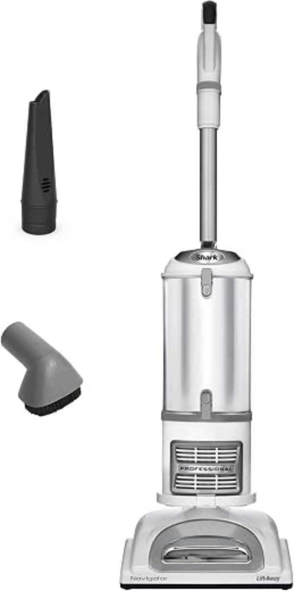 Shark Navigator Lift-Away Vacuum, HEPA, Pet Hair, White/Silver, NV356E
