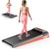 Under Desk Treadmill, Walking Mat with Incline pad, 2.5HP Portable Compact Treadmill for Home Office, Small Mini Walking Treadmill Pad with Remote & 2 in 1 Led Display, 265 Lbs Weight Capacity-Black