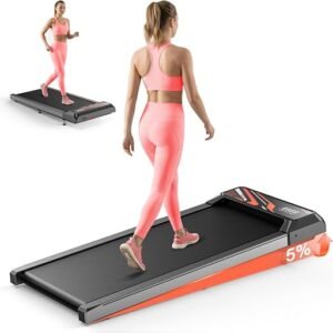 Under Desk Treadmill, Walking Mat with Incline pad, 2.5HP Portable Compact Treadmill for Home Office, Small Mini Walking Treadmill Pad with Remote & 2 in 1 Led Display, 265 Lbs Weight Capacity-Black