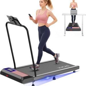 Under Desk Treadmill with Incline and Handlebar | Compact Treadmill，Perfect for Running, Walking & Under-Desk Use，Quiet Operation for Home or Office