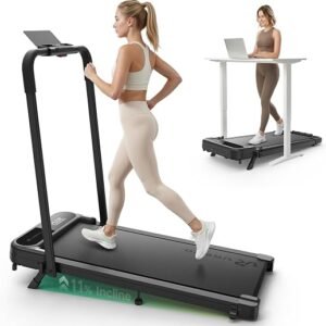 UREVO Smart 11% Incline Treadmill, Walking Pad with AI Smart APP