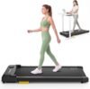 UREVO Smart Walking Pad, Compact Under Desk Treadmill with Double Shock Absorption, Quiet Operation, Workout APP with Track Insights and MIIT Mode, Plug and Play, Remote or APP Control for Home Office