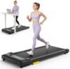 UREVO Smart Walking Pad, Standing Desk Treadmill with Double Shock Absorption, Quiet Operation, Workout APP with Track Insights and MIIT Mode, Plug and Play, Remote or APP Control for Home Office