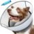 2-in-1 Inflatable Dog Cone Collar with Detachable Anti-Licking Shield, Soft Adjustable Elizabethan Collar for Dogs After Surgery (L, Grey)