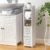 AOJEZOR Toilet Paper Holder Stand: Bathroom Storage Cabinet Beside Toilet for Small Space Bathroom with Toilet Roll Holder – White