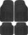 BDK Floor Mats, 4-Piece All-Weather Car Mat with Universal Fit Design, Durable Rubber Car Floor Mats with Capture Ridges, Waterproof for Cars Trucks SUV (Black)