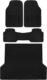 BDK Proliner All Weather Rubber Auto Floor Mats and Trunk Cargo Liner – Front & Rear Heavy Duty Set Fit for Car SUV Van and Truck, Black, 4 Pieces (Trim to Fit)