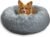 Best Friends by Sheri Original Calming Donut Dog and Cat Bed, Shag Faux Fur, Gray, Small (23×23) – Helps Provide Anxiety Relief for Pets