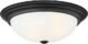 DESIGNERS FOUNTAIN 2-Light Flush Mount Ceiling Light, 13 Inch Lighting Fixture for Kitchen, Bedroom, Bathroom, and Hallway, Matte Black with Etched Glass, 1257M-MB-W