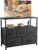 DUMOS TV Stand Dresser for Bedroom with 5 Fabric Drawer,Entertainment Center for 45 inch Television, Media Console Table with Storage, Open Shelf, Adjustable Feet, Living Room Furniture
