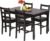 FDW Kitchen Table and Chairs for 4 Dining Room Table Set,Wood Elegant Kitchen Sets for Small Space,Dark Brown