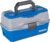 Flambeau Outdoors 6382TB 2-Tray Tackle Box – Classic Fishing Lure Storage Organizer, Medium Portable Tackle Box, 15 Tray Compartments, Blue/Gray
