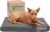 Furhaven Water-Resistant Orthopedic Dog Bed for Medium/Small Dogs w/ Removable Washable Cover, For Dogs Up to 35 lbs – Indoor/Outdoor Logo Print Oxford Polycanvas Mattress – Stone Gray, Medium