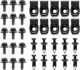 GOOACC GRC-70 35PCS Engine Under Cover Splash Shield Guard Body Bolts Bumper Fender Liner Push Retainer Fastener Rivet Clips , black