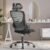 Home Office Desk Chair, Ergonomic Computer Managerial Executive Chairs High-Back Work Swivel Task Chairs with Wheels, Lumbar Support, Comfy Flip-up Armrest for Gaming, Study, Student, Black