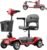 Hoverfly T4 Mobility Scooter, 4-Wheel Mobility Scooter for Adults – 12.4 Miles Range, 3.7 mph, Smart Safety Features, Removed Battery, Rotating Swivel Seat, Headlight, Basket, Charger Included Red