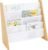 Humble Crew 4-Tier Kids Bookshelf, Natural Wood/White – Premium Book Shelf for Kids Rooms with Four Deep Pockets – Toddler Sling Book Rack with Deep Sleeves, Nursery Bookcase Organizer