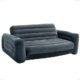 Intex Inflatable Pull-Out Sofa: Velvety Surface, 2-in-1 Valve, Cupholder, 46″ x 88″ x 26″ – Blow-Up Couch and Folding Queen Size Air Mattress Bed