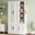 LIKIMIO Armoire Wardrobe Closet 70″ H, 5 Doors Bedroom Wooden Wardrobe with 4 Storage Shelves and Hanging Rod, Clothing Storage Cabinet Organizer Combination, White