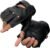 Milwaukee Leather SH195 Men’s Black Leather Perforated Gel Padded Palm Fingerless Motorcycle Hand Gloves W/ ‘Open Knuckle’