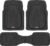 Motor Trend FlexTough Floor Mats for Cars, Black Deep Dish All-Weather Mats, Waterproof Trim-To Fit Automotive Floor Mats for Cars Trucks SUV, Universal Floor Liner Car Accessories