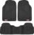 Motor Trend FlexTough Performance All Weather Rubber Car Floor Mats – 3 Piece Floor Mats Automotive Liners for Cars Truck SUV, Heavy-Duty Waterproof (Black)