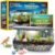 NATIONAL GEOGRAPHIC Light Up Terrarium Kit for Kids – Build a Dinosaur Habitat with Real Plants & Gemstones, Science Kit Gift for Boys & Girls