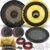 Pyle 2 Way Custom Component Speaker System – 6.5” 400 Watt, with Electroplated Plastic Basket, Butyl Rubber Surround & 40 Oz Magnet Structure – Wire Installation Hardware Set Included – PLG6C, Yellow