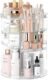 Rotating Makeup Organizer, DIY 8 Adjustable Layers Spinning Skincare Organizer, Cosmetic Display Case with Brush Holder Perfume Tray, Multi-Function Storage Carousel for Vanity Bathroom Countertop